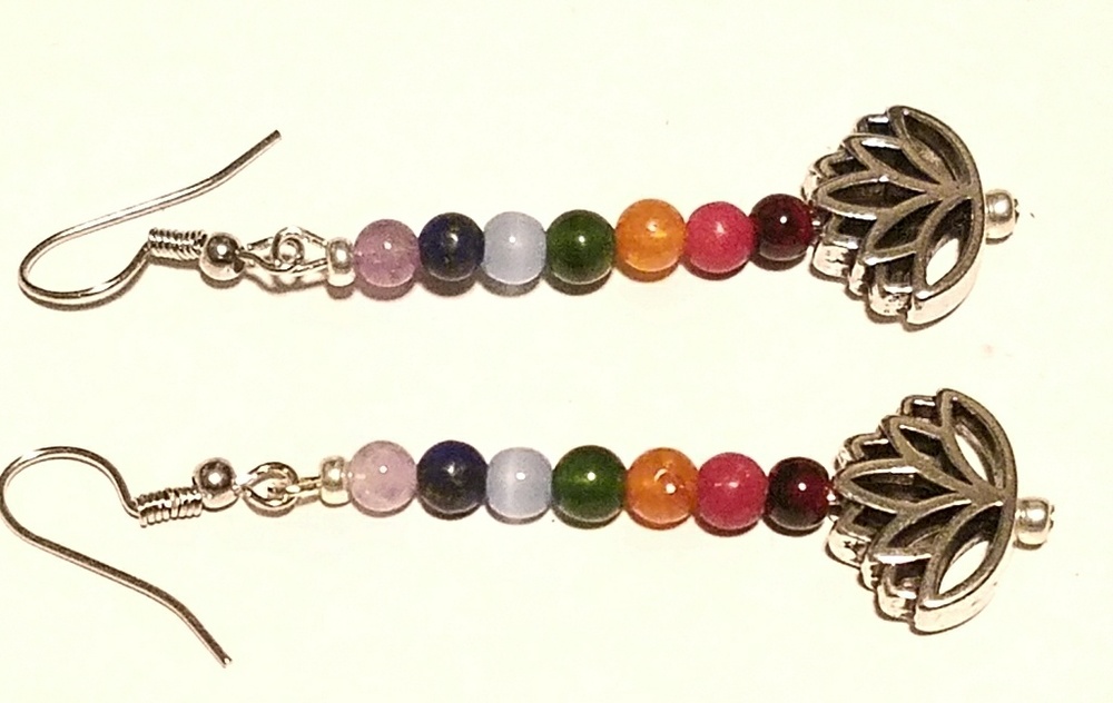 3/$25 🌸💖🌸HANDCRAFTED LOTUS NATURAL STONE EARRINGS🌸💖🌸💖💖